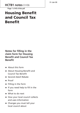 A claim form for Housing Benefit and Council Tax Benefit