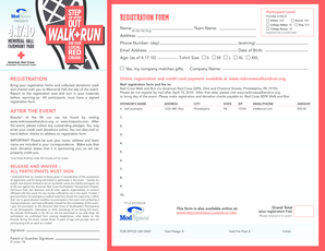 Red Cross Walk and Run Registration Form