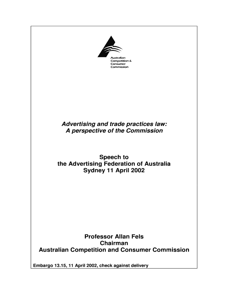 Advertising and trade practices law: Preview on Page 1