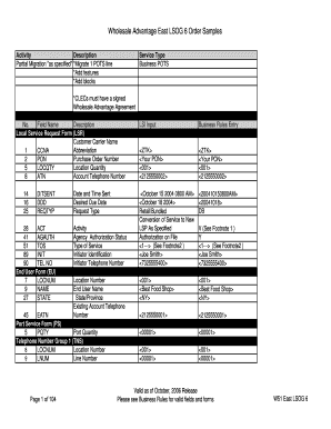 Wholesale Advantage East LSOG 6 Order Samples