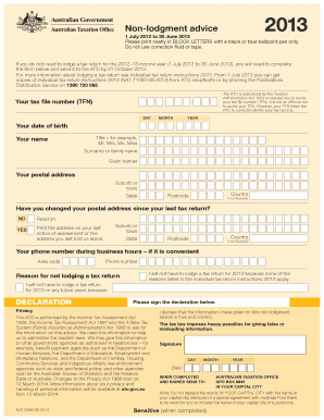 non lodgement advice 2022