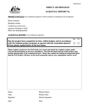 acquittal report sample pdf