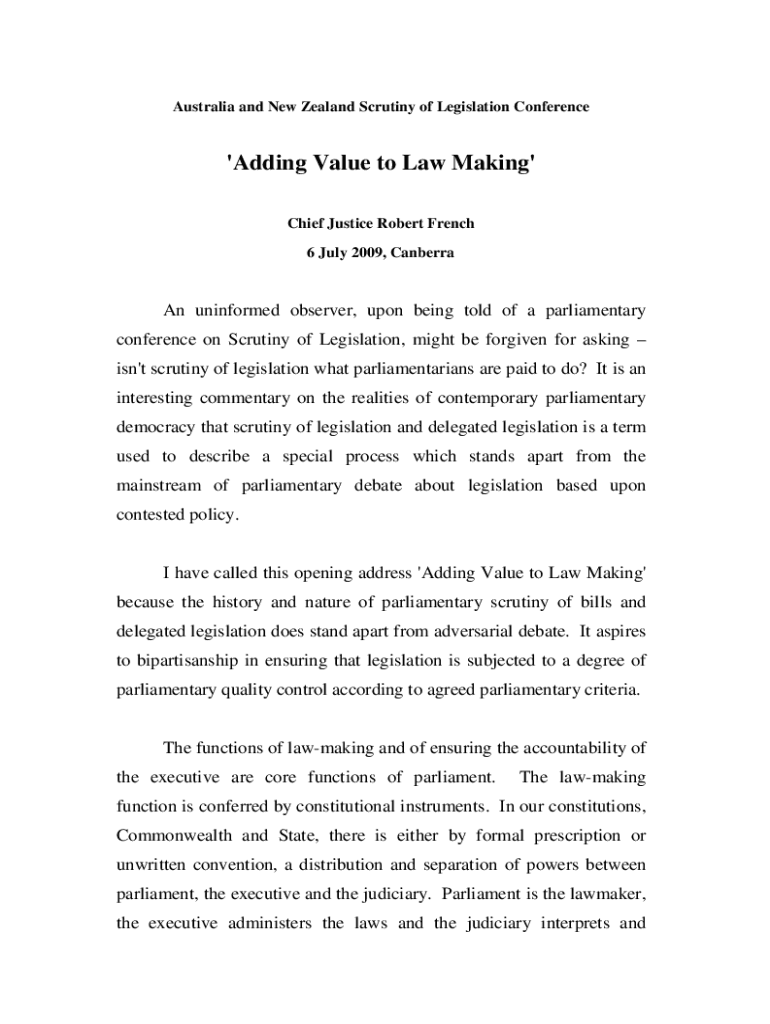 Australia and New Zealand Scrutiny of Legislation Conf 6 7 doc Preview on Page 1