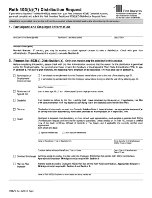 Roth 403(b)(7) Distribution Request Form