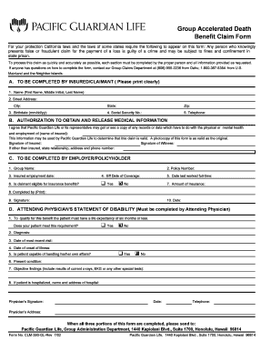 Group Accelerated Death Benefit Claim Form