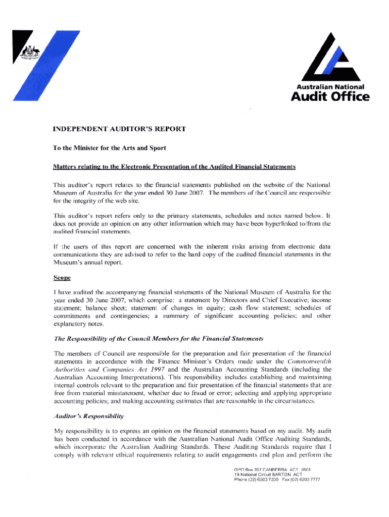 Part four: Audited financial statements - National Museum of Australia Preview on Page 1