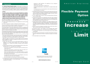 American Express Flexible Payment Option Increase Limit Application