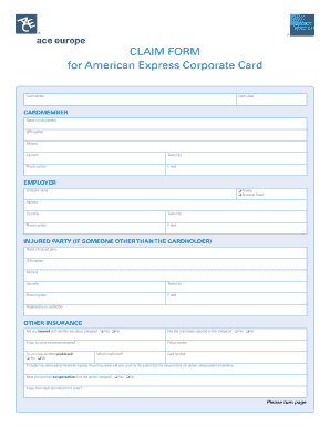 American Express Corporate Card Claim Form