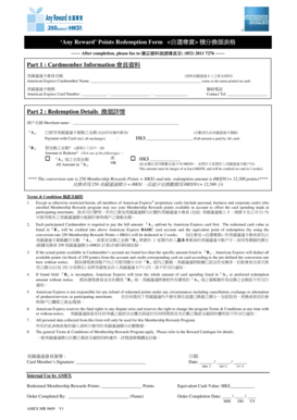 American Express Points Redemption Form