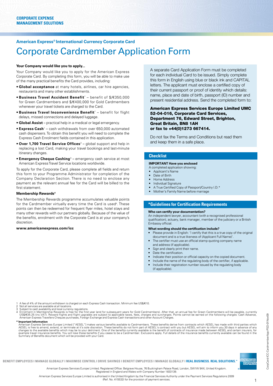 American Express Corporate Card Application Form