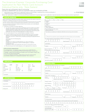 American Express Corporate Purchasing Card Application