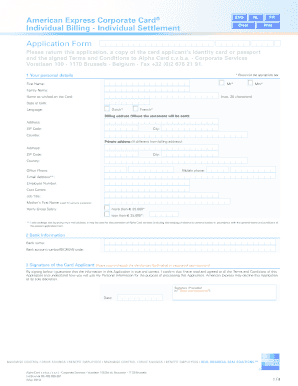 American Express Corporate Card Application