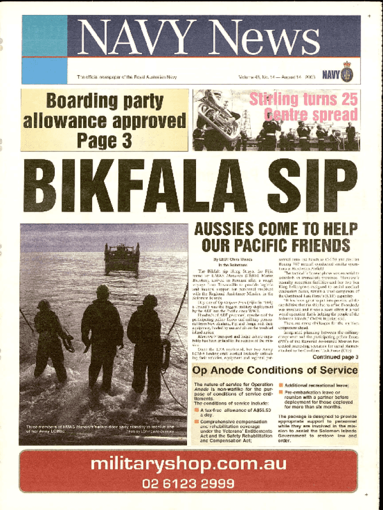 Royal Australian Navy Serving Australia with Pride Preview on Page 1