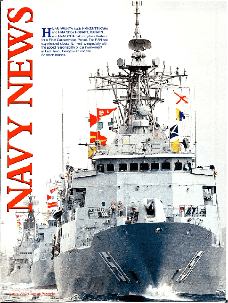 HMA Ships Sirius and Arunta Meet HMNZS Te Kaha in Bass Strait Preview on Page 1