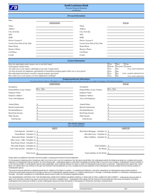 Louisiana Personal Financial Statement