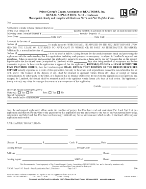 Prince George's County Rental Application