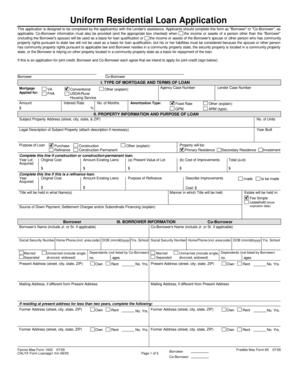 Uniform Residential Loan Application