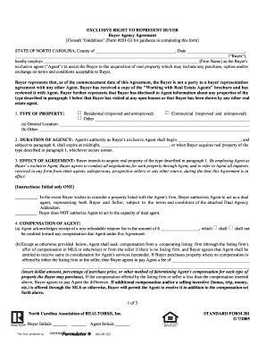 North Carolina Buyer Agency Agreement