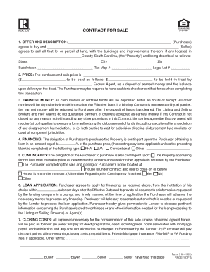 South Carolina Contract for Sale