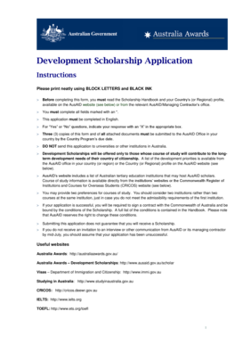 Development Scholarship Application