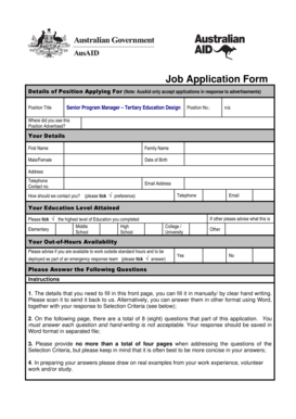 Job Application Form