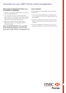 HSBC Premier Credit Card Application Form