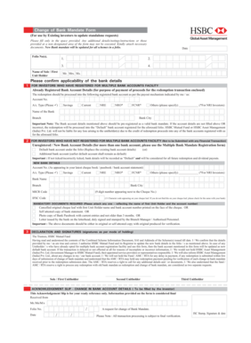 Change of Bank Mandate Form