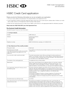 HSBC Credit Card Application Form