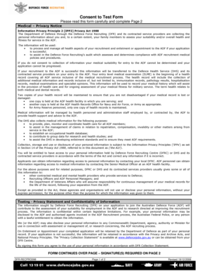 Australian Defence Force Medical Consent Form