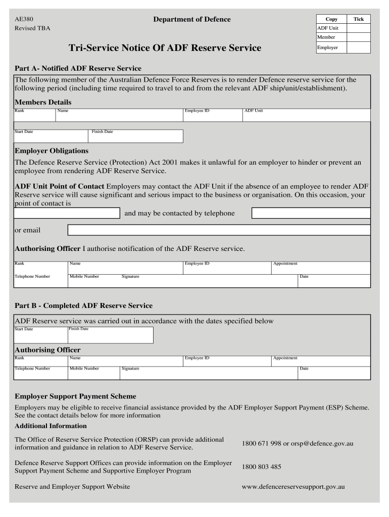 ae380 form Preview on Page 1.