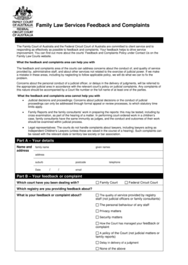 Family Court Feedback and Complaints Form