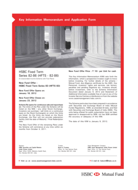HSBC Fixed Term Series 83 Application Form