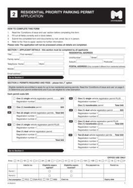 Residential Priority Parking Permit Application