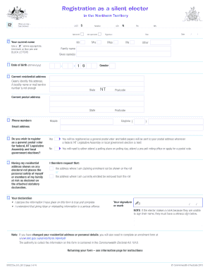 ER022Sw Registration as a silent elector in the Northern Territory