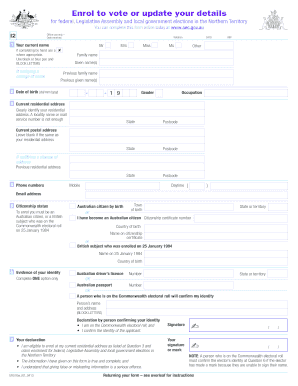 Australian Voter Enrolment Form