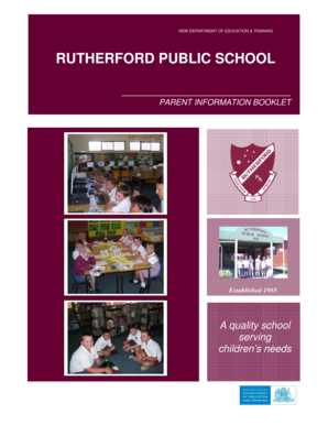 Complete BURGUNDY Information Book - Cover and Contents - rutherford ps education nsw gov