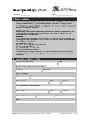 NSW Development Application Form