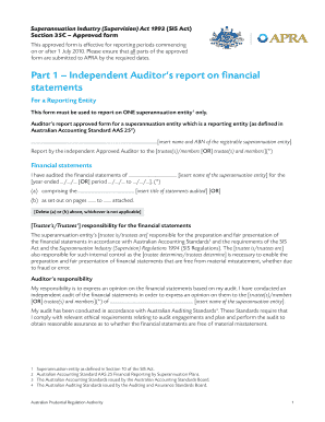 Audit Report under the SIS Act