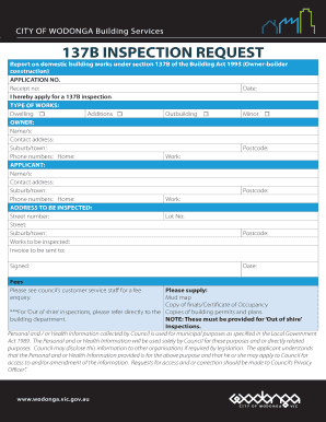 137B Inspection Request Form