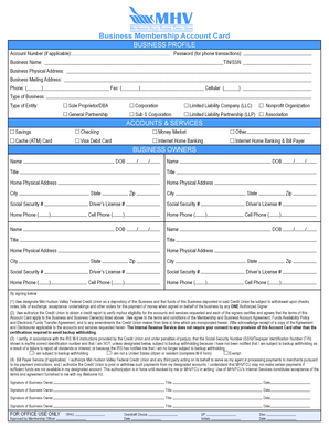 Business Membership Account Card