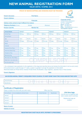 New Animal Registration Form