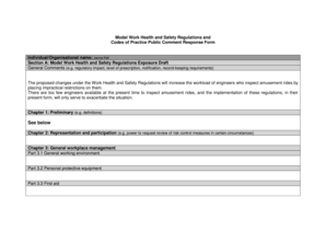 Model Work Health and Safety Regulations Comment Form