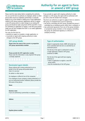 UK VAT Group Agent Authority Form