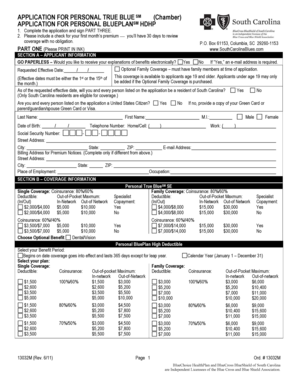 South Carolina Health Insurance Application