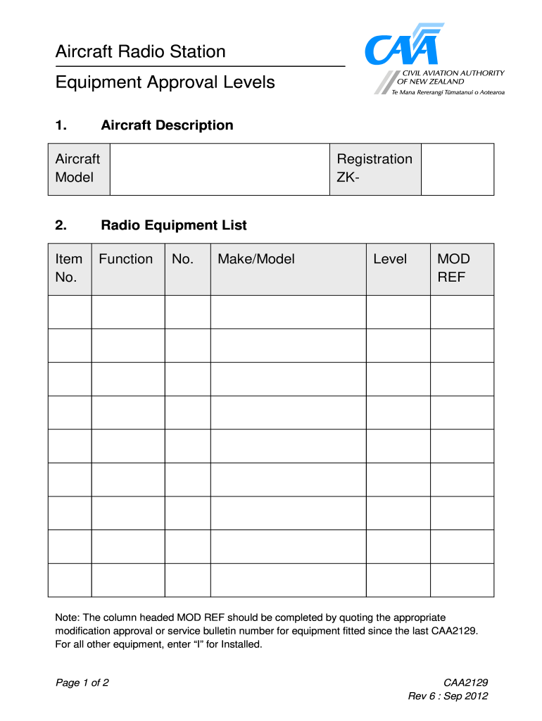 caa form Preview on Page 1.