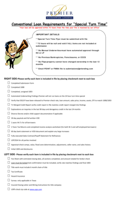 Conventional Loan Requirements Checklist