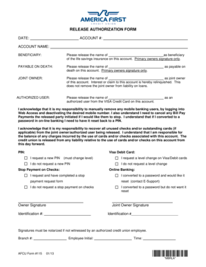 Release Authorization Form