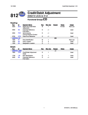 Credit/Debit Adjustment Form 812