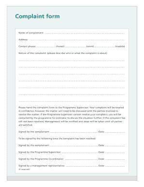 Complaint Form