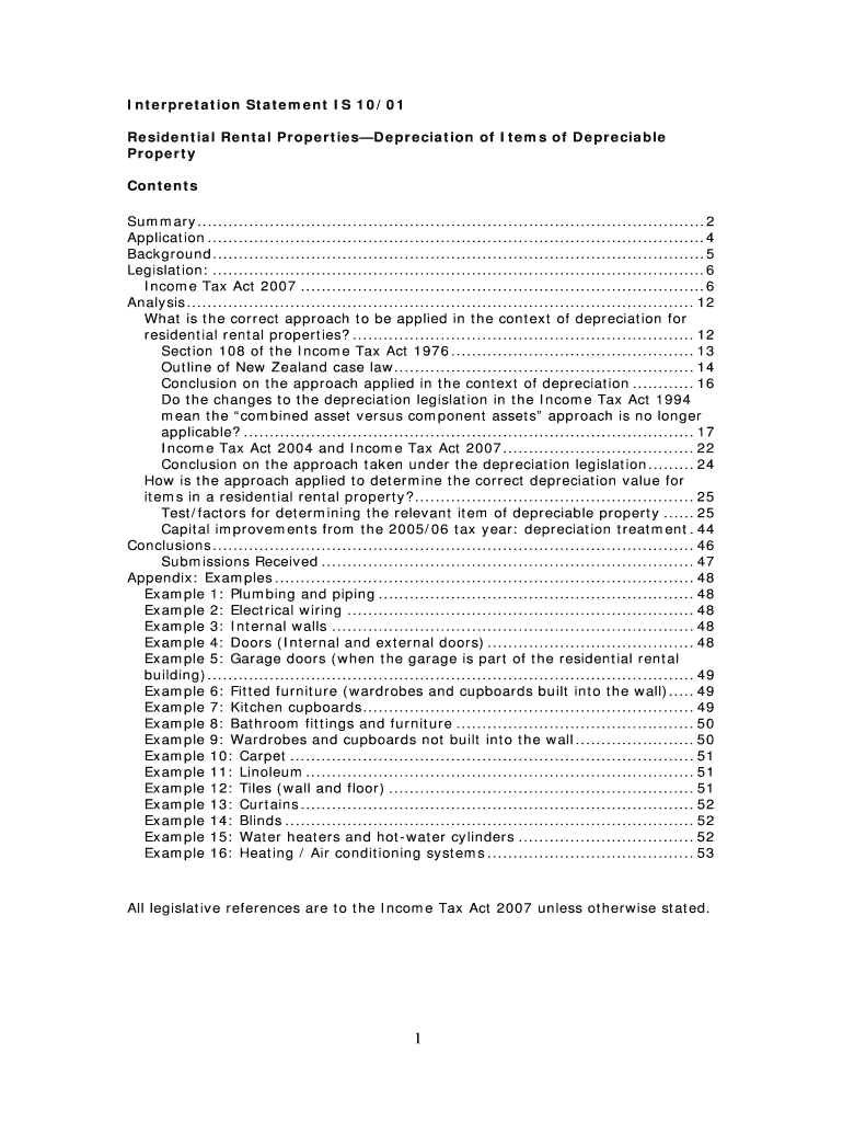 Interpretation Statement IS 10 01 Preview on Page 1